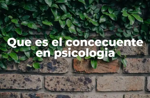 Que es el Concecuente en Psicologia