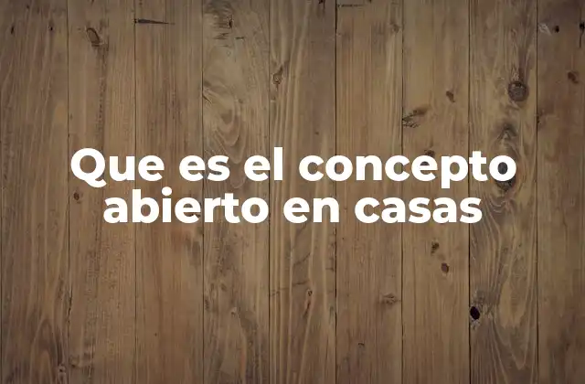 Que es el Concepto Abierto en Casas