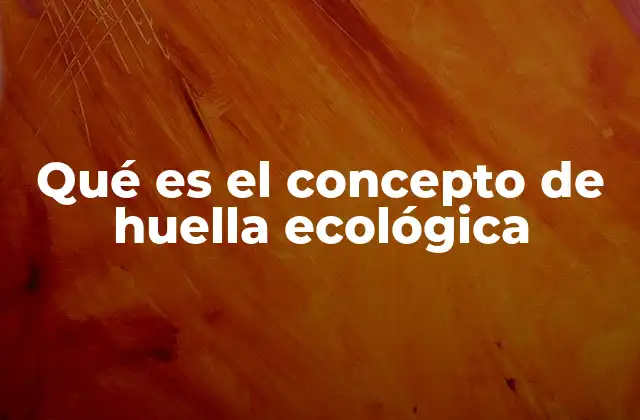 Qué es el Concepto de Huella Ecológica