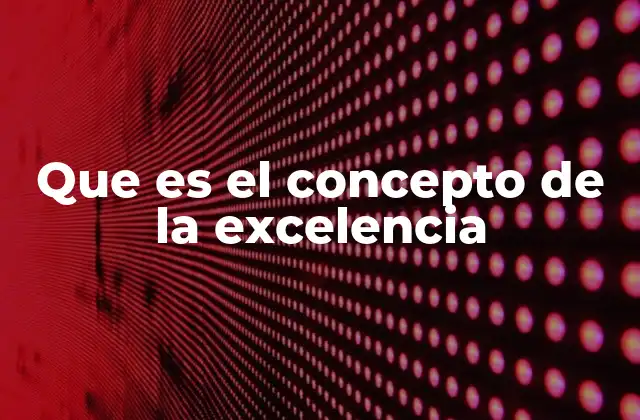 Que es el Concepto de la Excelencia