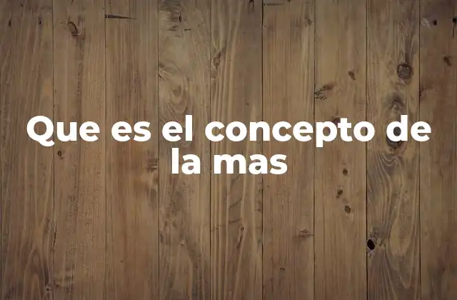 Que es el Concepto de la mas