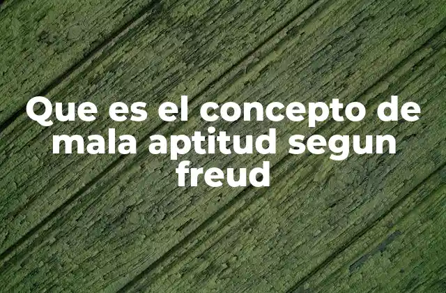 Que es el Concepto de Mala Aptitud Segun Freud