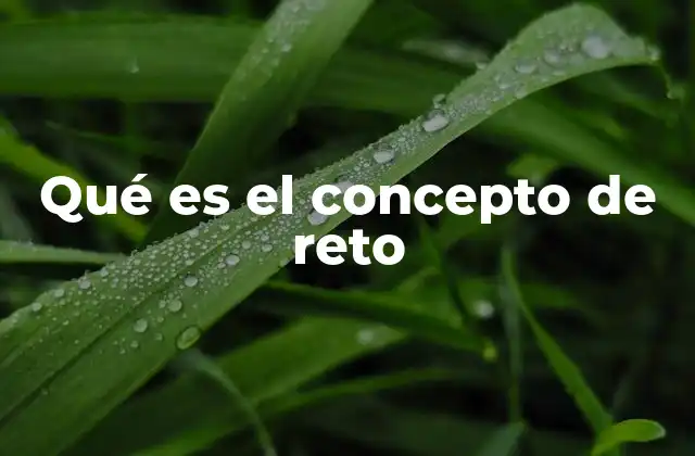 Qué es el Concepto de Reto