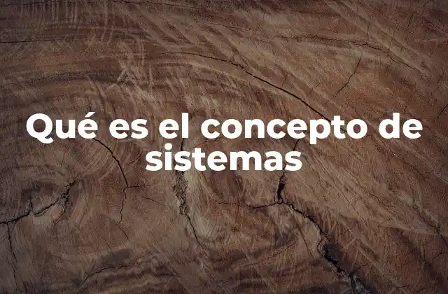 Qué es el Concepto de Sistemas
