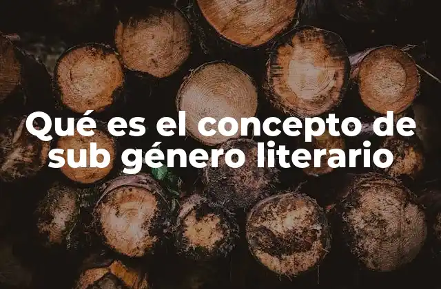 Qué es el Concepto de Sub Género Literario