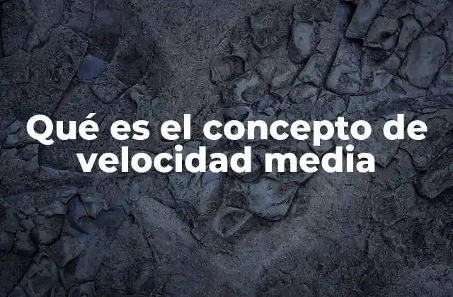 Qué es el Concepto de Velocidad Media