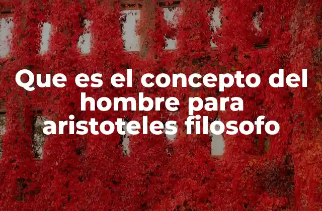 Que es el Concepto Del Hombre para Aristoteles Filosofo