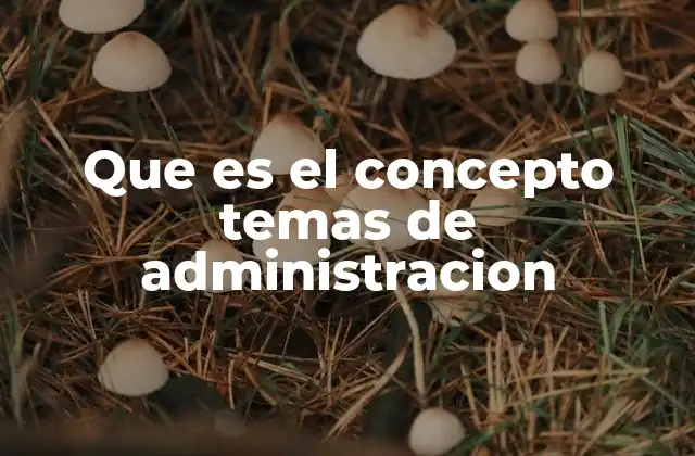 Que es el Concepto Temas de Administracion