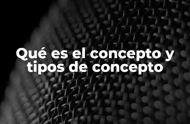 Qué es el Concepto y Tipos de Concepto