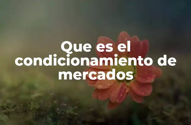 Que es el Condicionamiento de Mercados