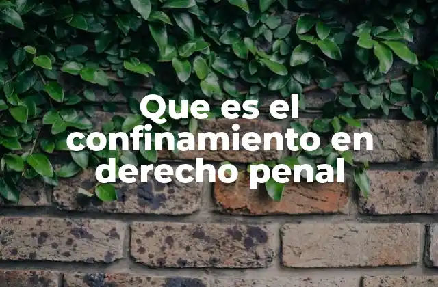 Que es el Confinamiento en Derecho Penal