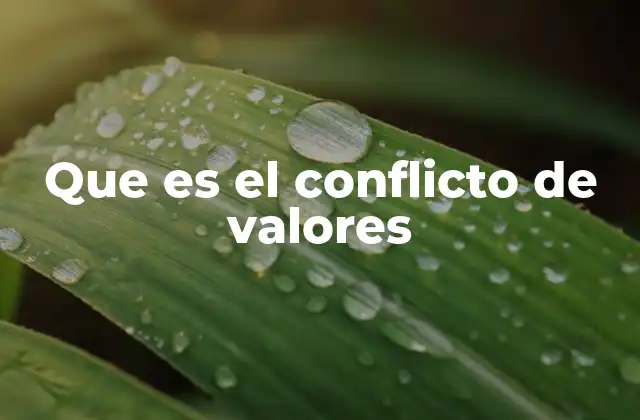 Que es el Conflicto de Valores