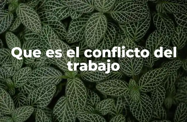 Que es el Conflicto Del Trabajo