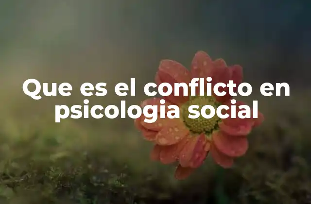 Que es el Conflicto en Psicologia Social