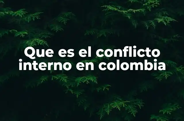 Que es el Conflicto Interno en Colombia