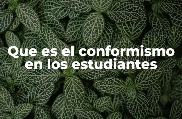 Que es el Conformismo en los Estudiantes