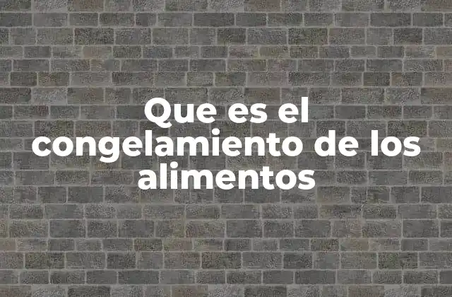 Que es el Congelamiento de los Alimentos