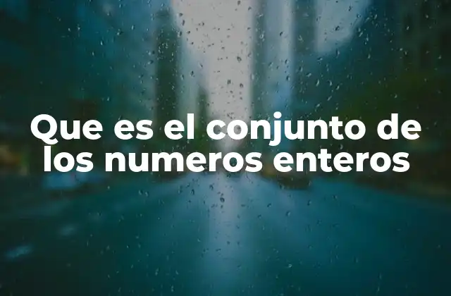 Que es el Conjunto de los Numeros Enteros