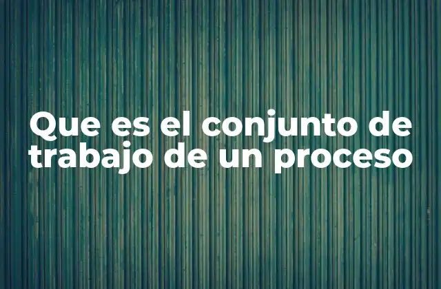 Que es el Conjunto de Trabajo de un Proceso