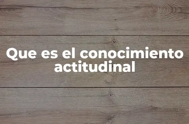 Que es el Conocimiento Actitudinal