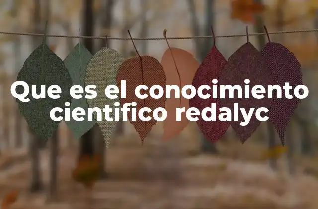 Que es el Conocimiento Cientifico Redalyc