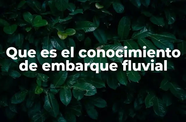 El papel del conocimiento de embarque en el transporte por vías fluviales