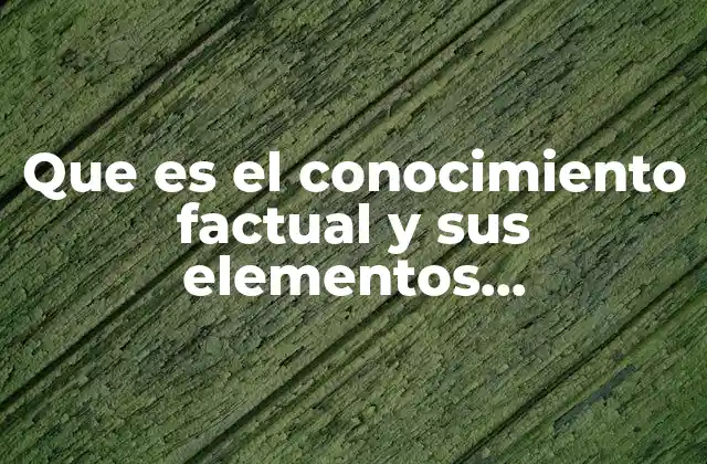 Que es el Conocimiento Factual y Sus Elementos Constitutivos 2 La importancia del conocimiento factual en la educación