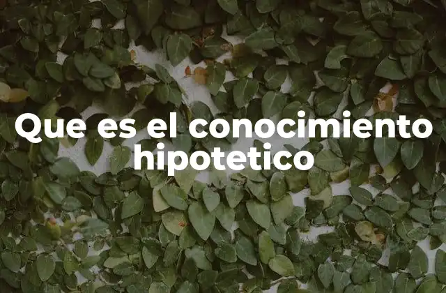 El papel del conocimiento hipotético en la investigación científica