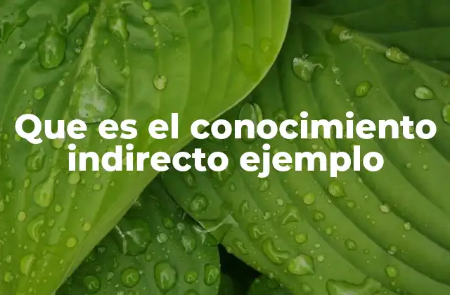 Que es el Conocimiento Indirecto Ejemplo 2 Cómo se diferencia del conocimiento directo
