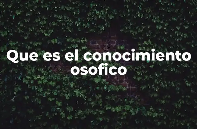 Que es el Conocimiento Osofico