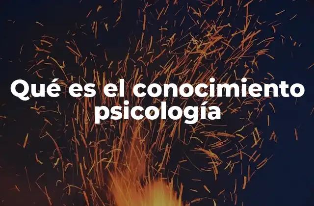 Qué es el Conocimiento Psicología
