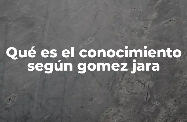La relación entre experiencia y conocimiento en la filosofía de Gómez Jara