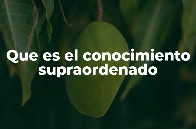 Que es el Conocimiento Supraordenado