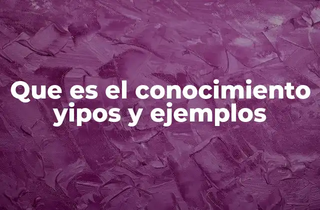 Que es el Conocimiento Yipos y Ejemplos
