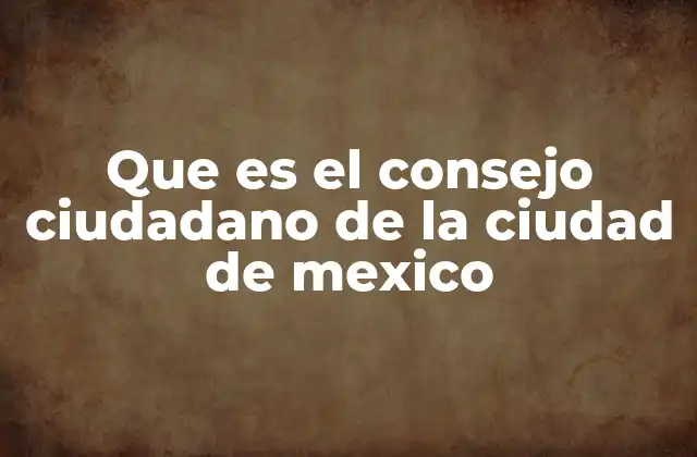 Que es el Consejo Ciudadano de la Ciudad de Mexico