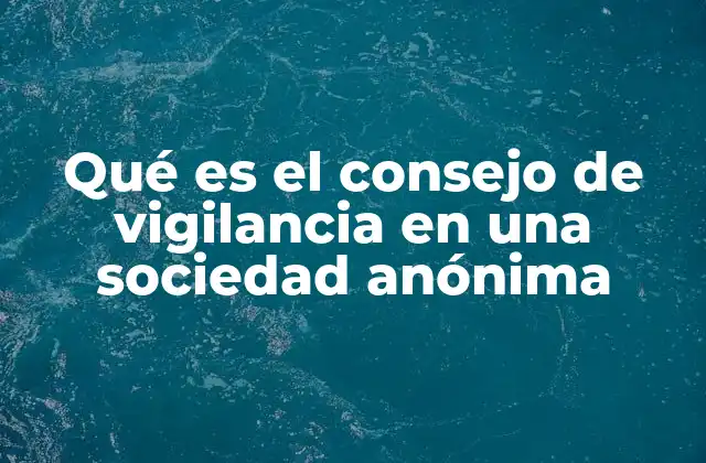 Qué es el Consejo de Vigilancia en una Sociedad Anónima