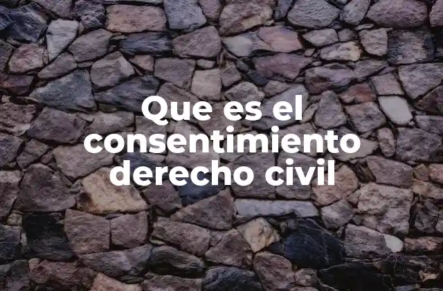 Que es el Consentimiento Derecho Civil