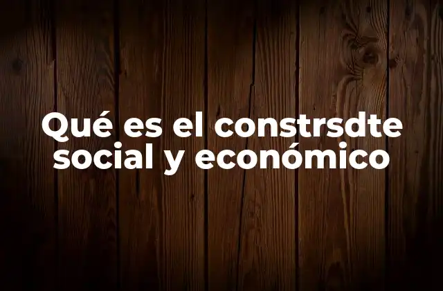 Qué es el Constrsdte Social y Económico