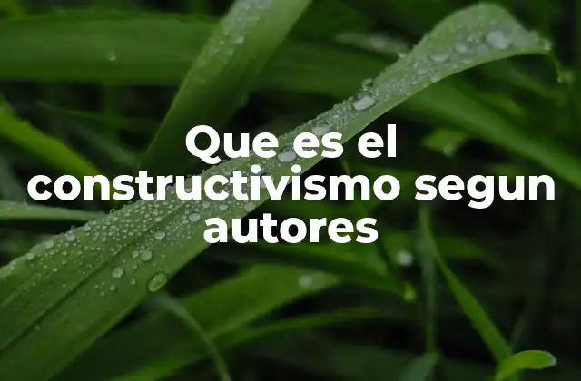 Que es el Constructivismo Segun Autores
