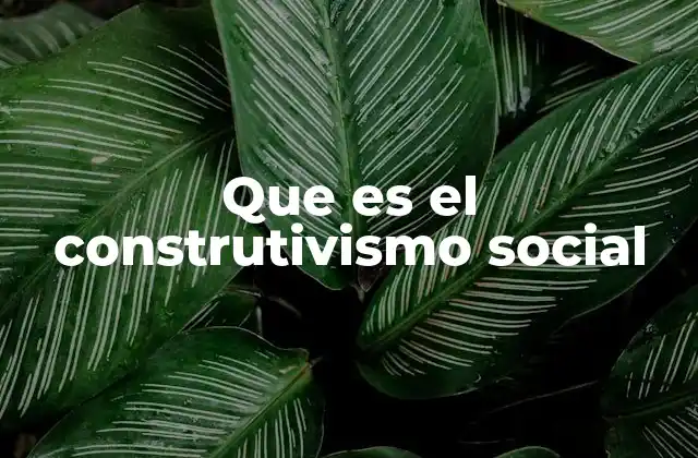 Que es el Construtivismo Social