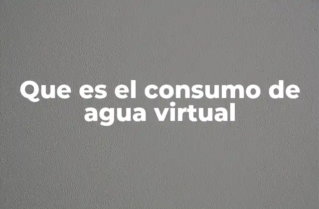 Que es el Consumo de Agua Virtual 2 El agua oculta detrás de lo que consumimos