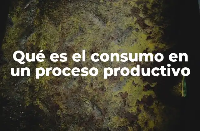 Qué es el Consumo en un Proceso Productivo
