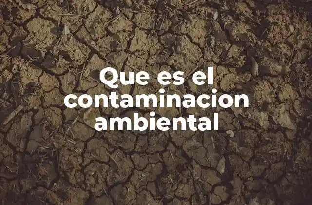 Que es el Contaminacion Ambiental