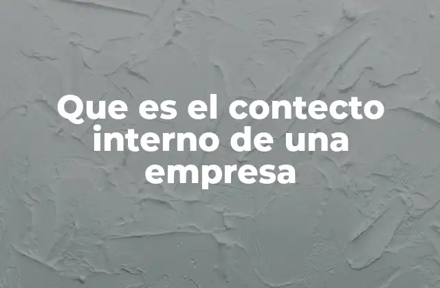 Que es el Contecto Interno de una Empresa