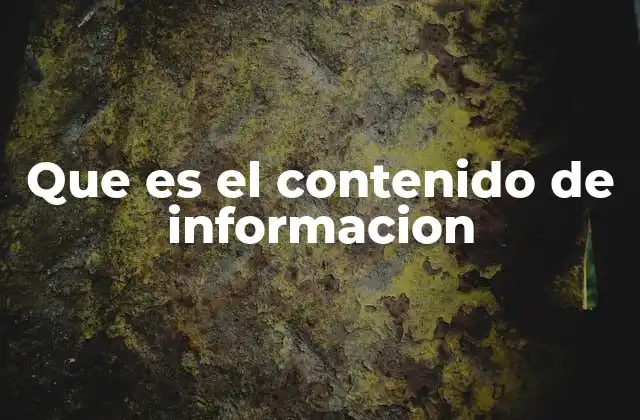 Que es el Contenido de Informacion