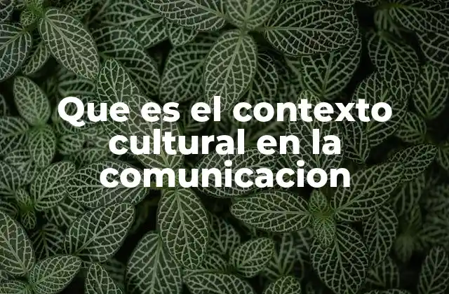 Que es el Contexto Cultural en la Comunicacion