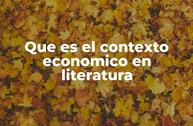 Que es el Contexto Economico en Literatura