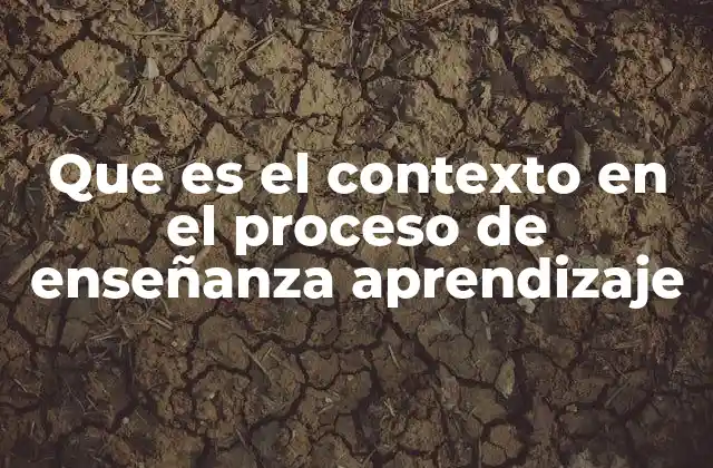 Que es el Contexto en el Proceso de Enseñanza Aprendizaje