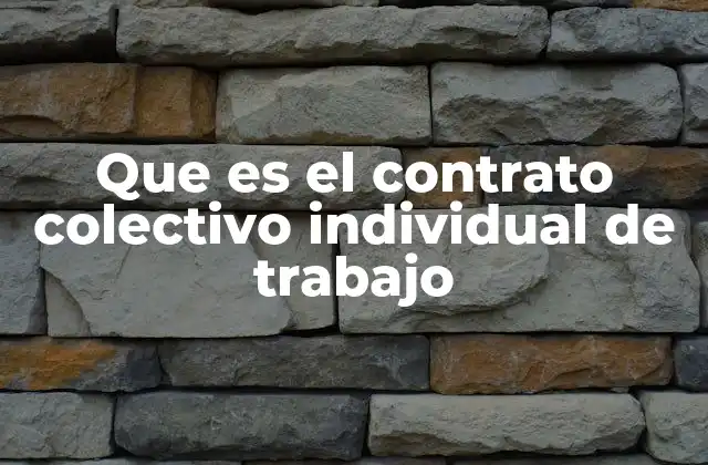 Que es el Contrato Colectivo Individual de Trabajo