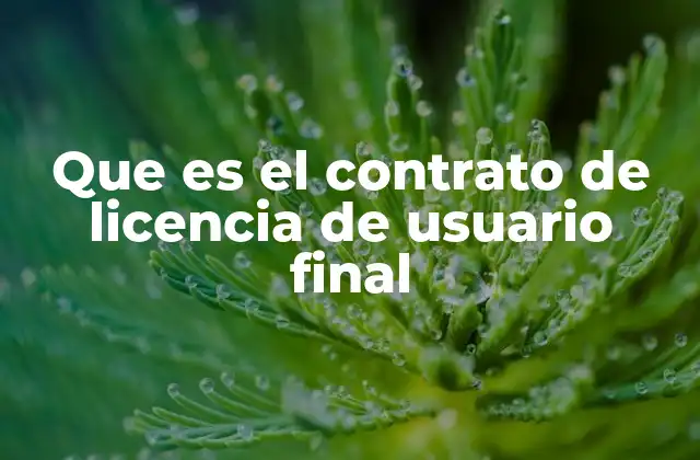 Que es el Contrato de Licencia de Usuario Final